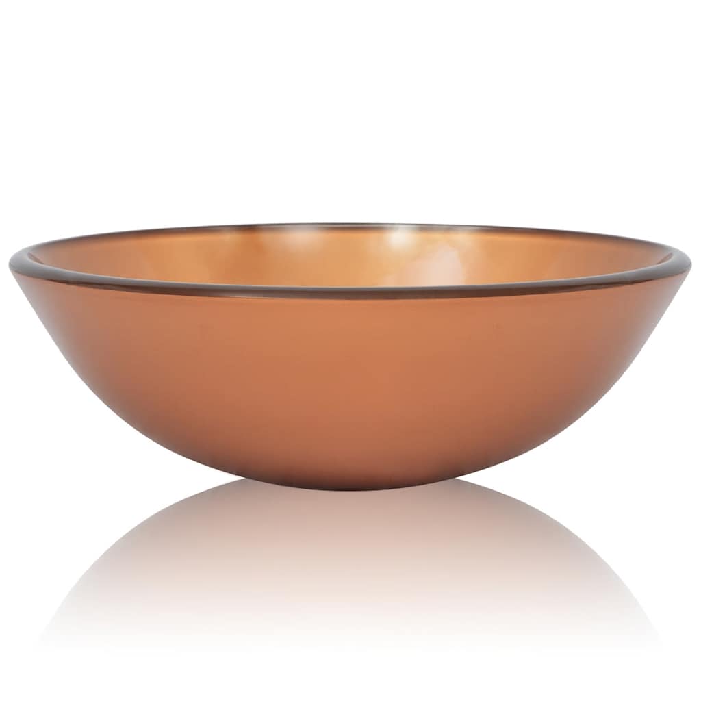 Vidaxl Verre durcie du lavabo 42 cm brun