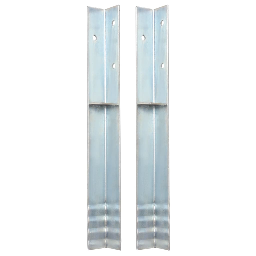 Vidaxl moulu en forme de mouche en L 5x5x50 cm en acier galvanisé 2 pcs