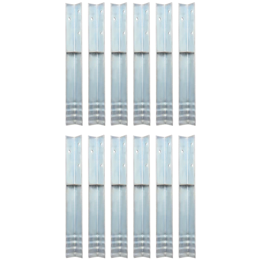 Vidaxl Merceau en forme de grenier en L 5x5x50 cm en acier galvanisé 12 pcs