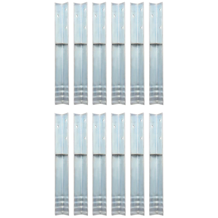 Vidaxl Merceau en forme de grenier en L 5x5x50 cm en acier galvanisé 12 pcs