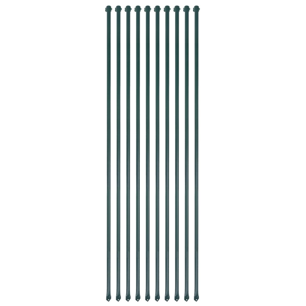 Vidaxl Garden Posts 1,5 m en métal vert 10 pcs