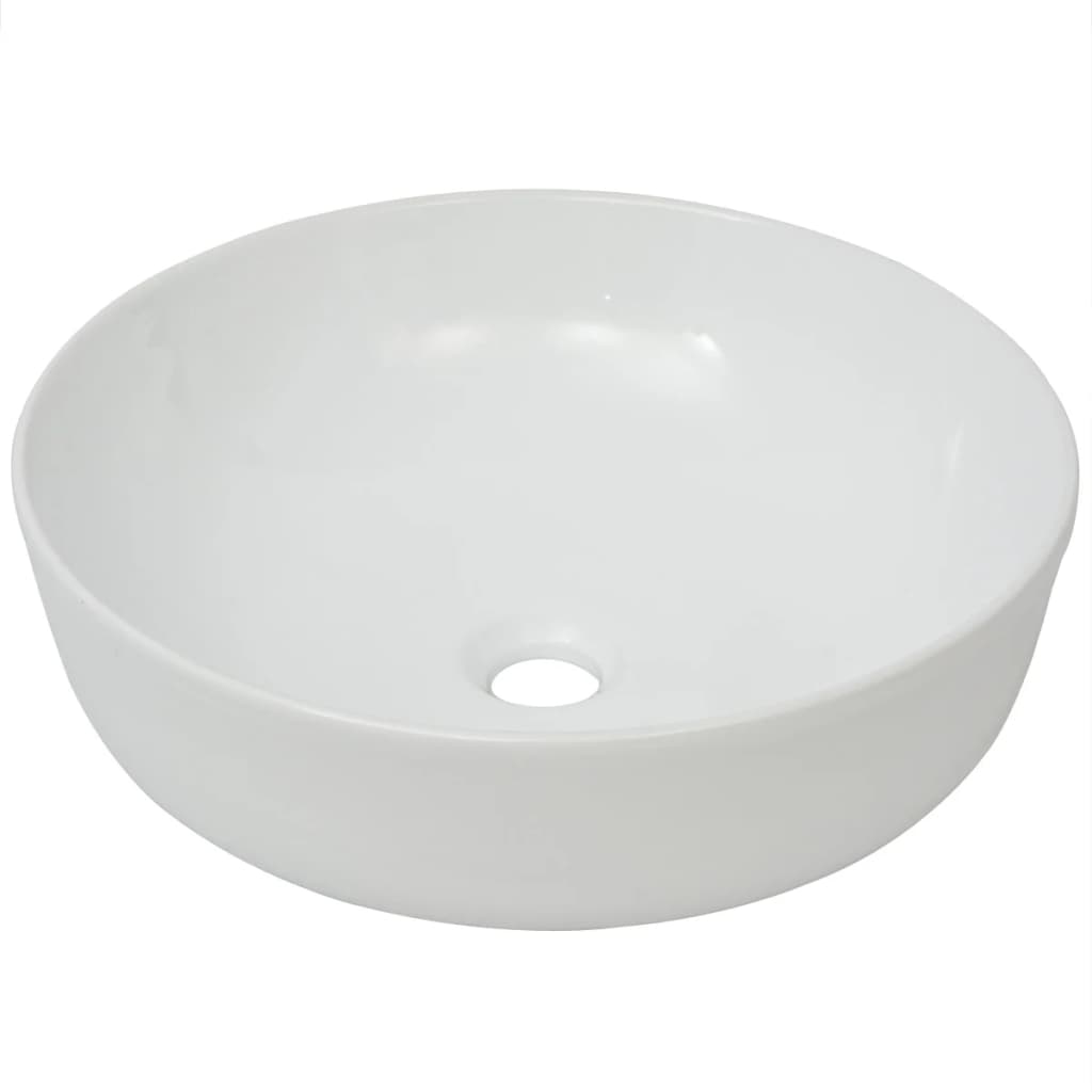 Vidaxl Washbasin Round blanc 41.5x13,5 cm Céramique