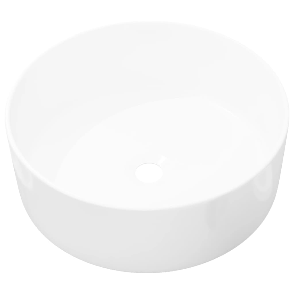 Vidaxl lavabo à lavabo blanc rond 40x15 cm céramique