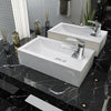 Vidaxl Washingin avec trou de grue blanc rectangulaire 46x25.5x12 cm céramique