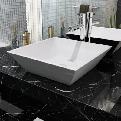 Vidaxl Washbasin Square blanc 41.5x41.5x12 cm Céramique