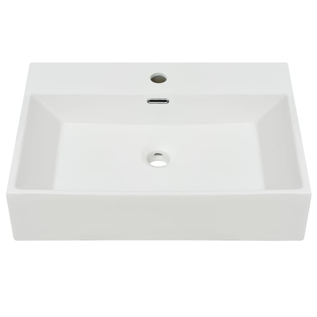 Vidaxl Washingin avec taphole blanc 60.5x42.5x14,5 cm de céramique