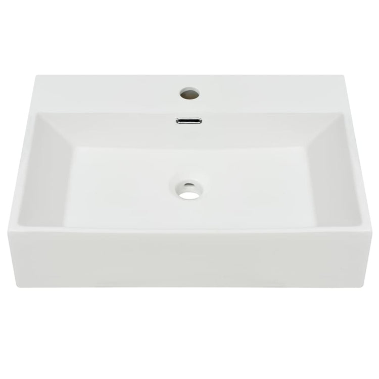 Vidaxl Washingin avec taphole blanc 60.5x42.5x14,5 cm de céramique