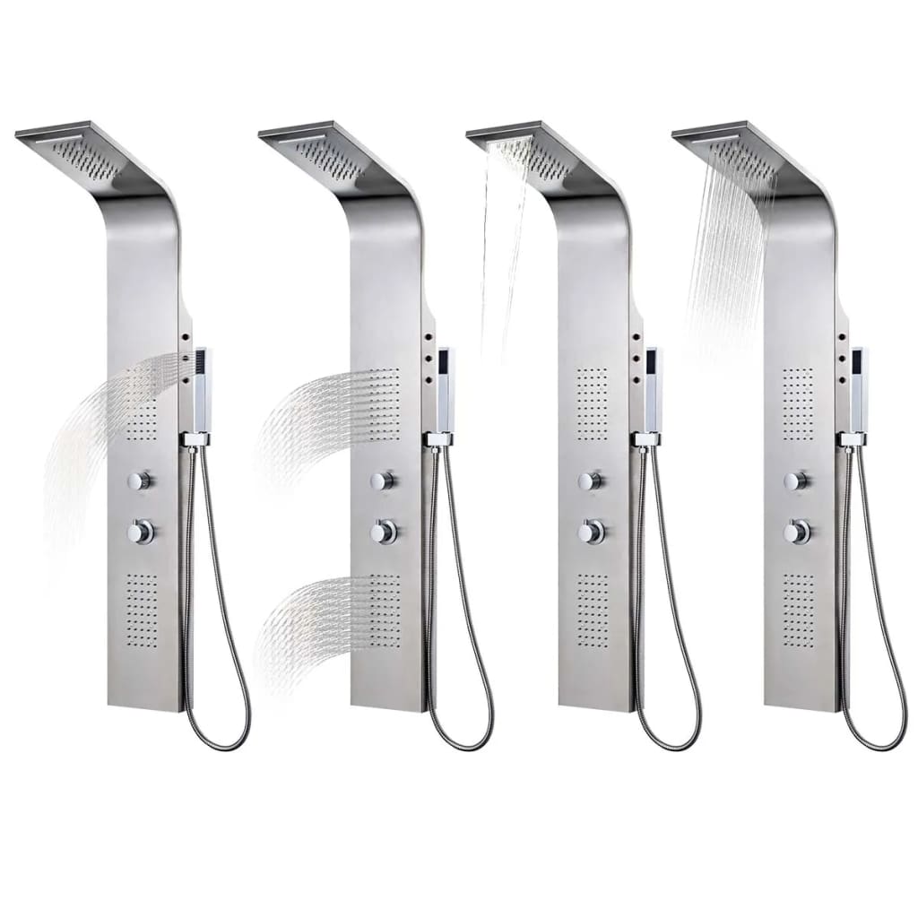 Panneau de douche Vidaxl plié en acier inoxydable