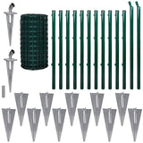 Vidaxl hek 25x0,8 m en acier vert - afbeelding 2