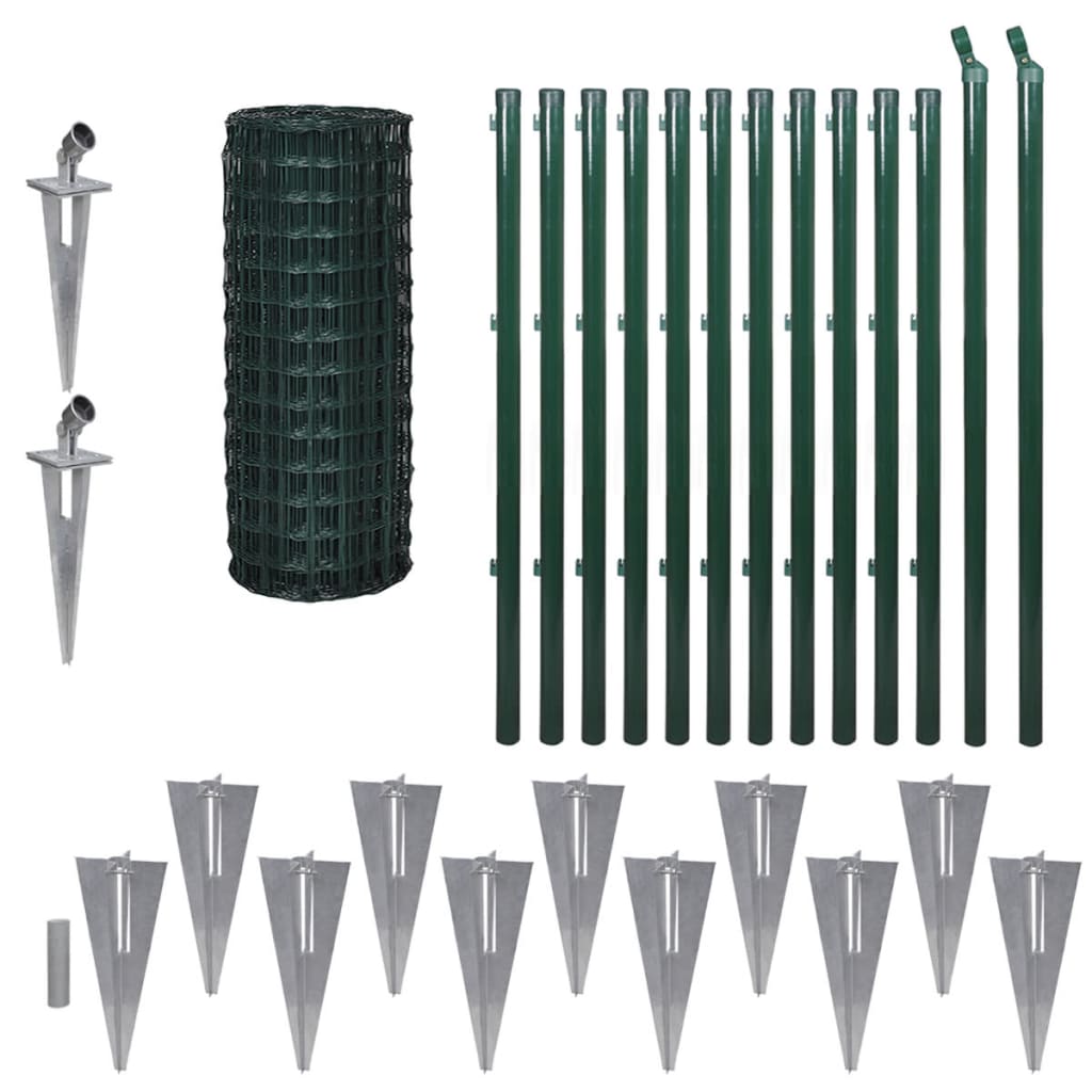 Vidaxl hek 25x1 m en acier vert
