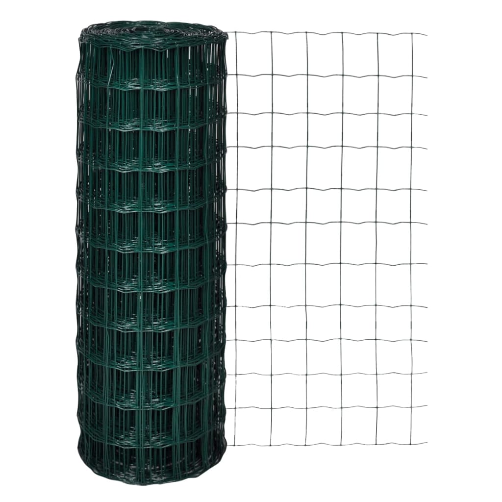 Vidaxl hek 25x1,7 m en acier vert