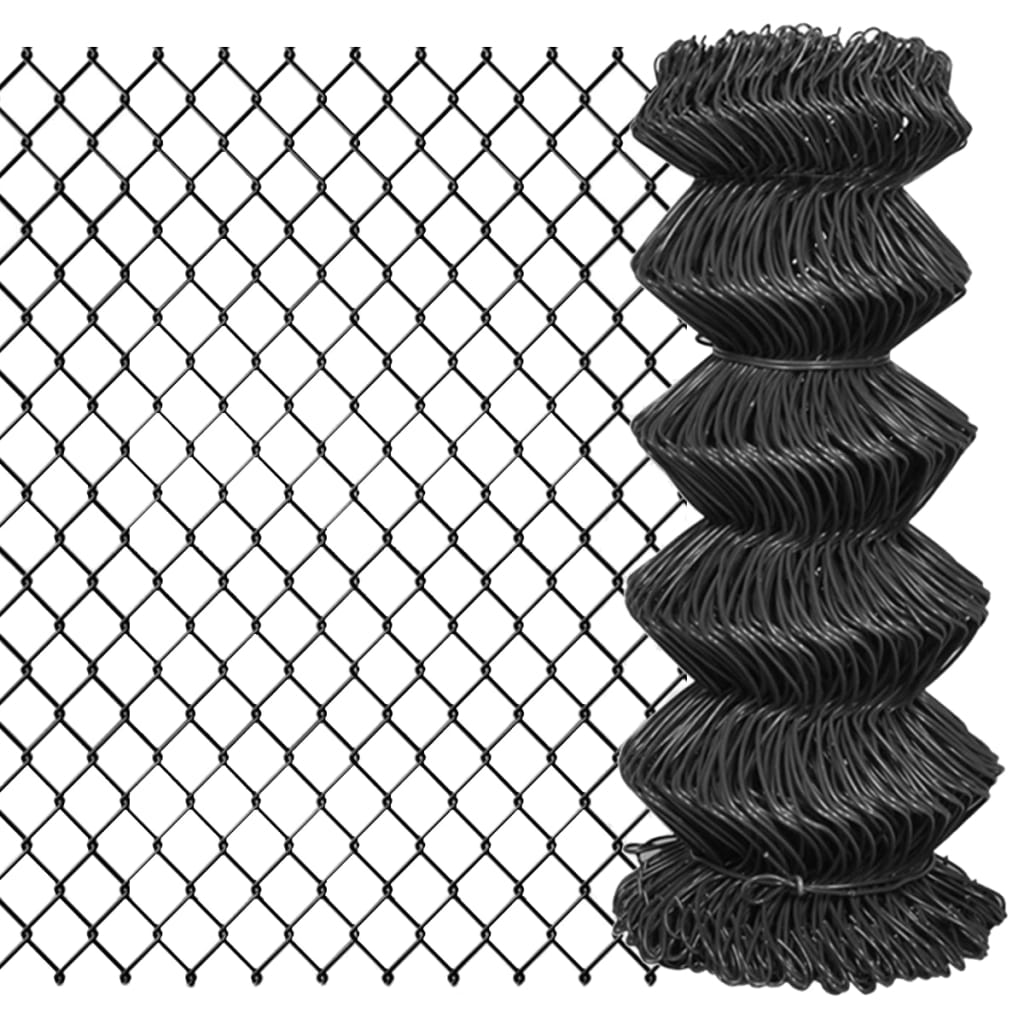Clôture en maille vidaxl 25x0,8 m gris en acier