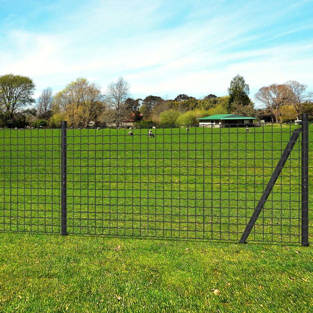 Vidaxl Hek 10x0,8 m Grey en acier