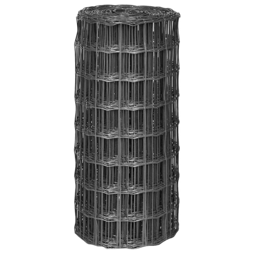 Vidaxl hek 25x0,8 m gris en acier