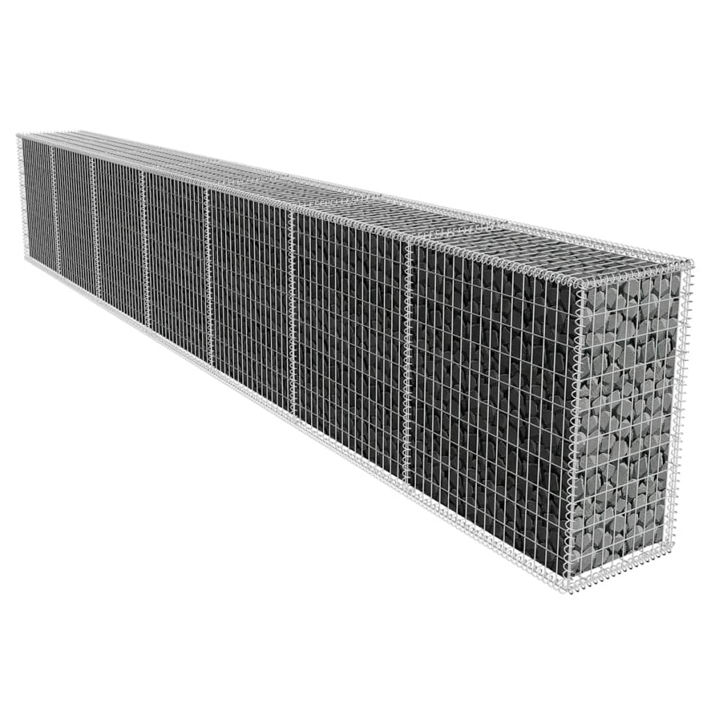 Mur de schanskorf Vidaxl avec couvercle 600x50x100 cm en acier galvanisé