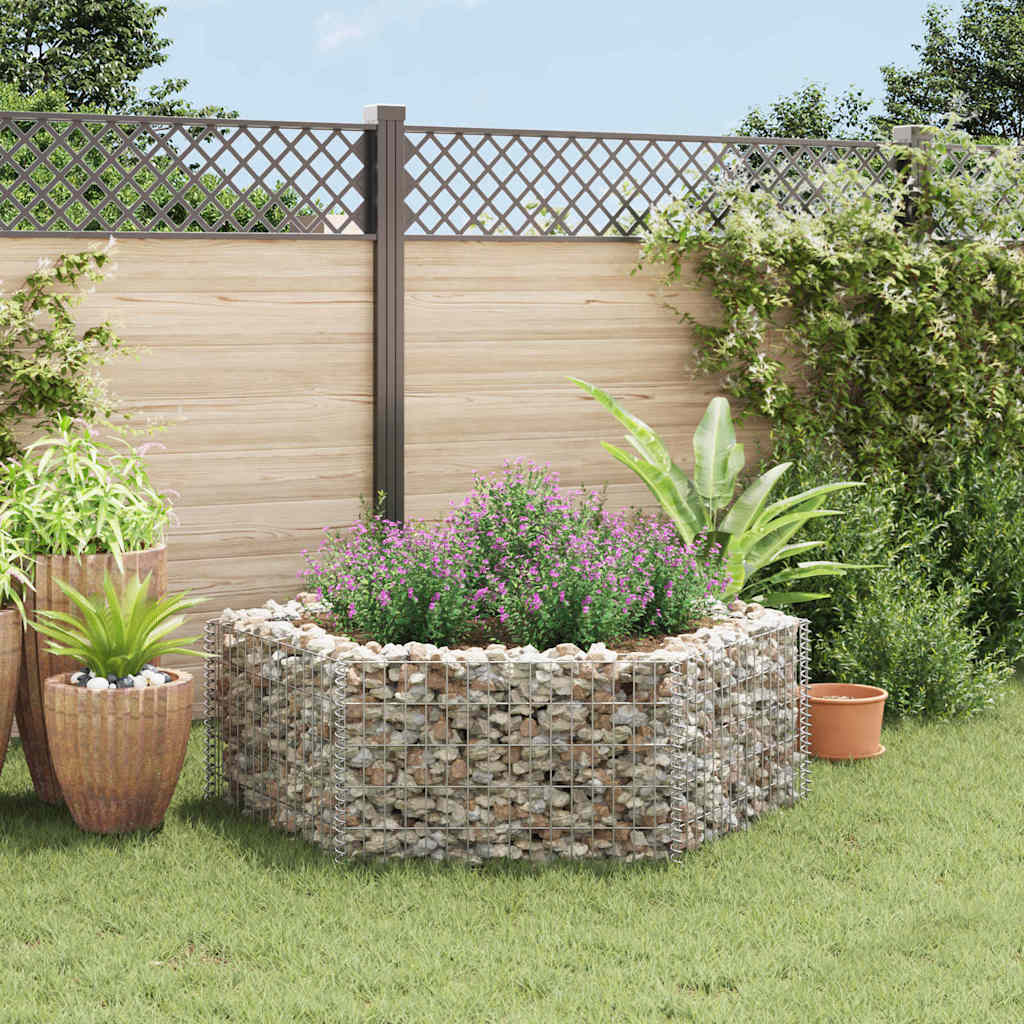 Vidaxl Gabion Planter insenté Hexagonal 160x140x50 cm