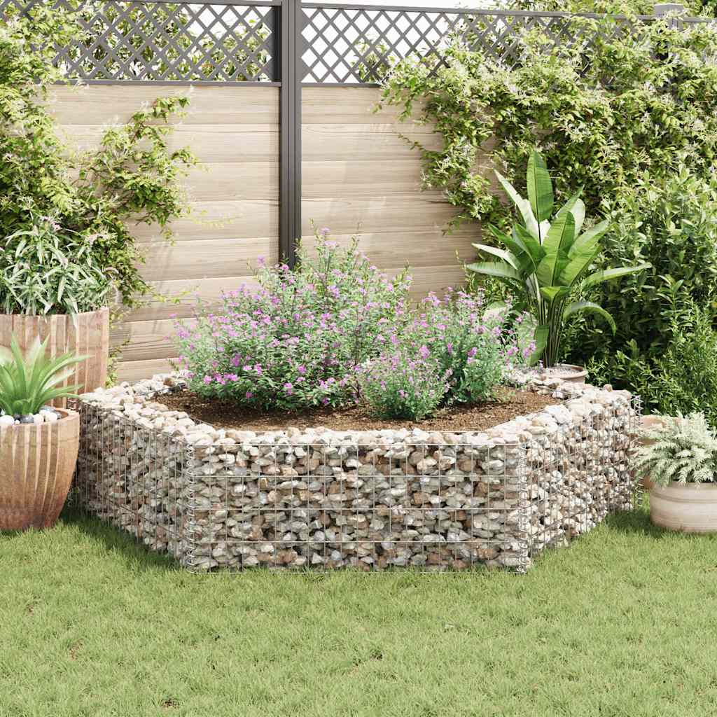 Vidaxl Gabion Planter insenté Hexagonal 200x173x40 cm