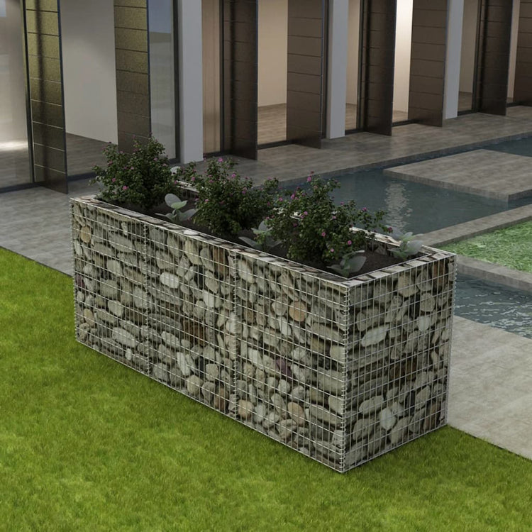 Vidaxl Gabion Planning Boîte soulevée 270x90x100 cm en acier
