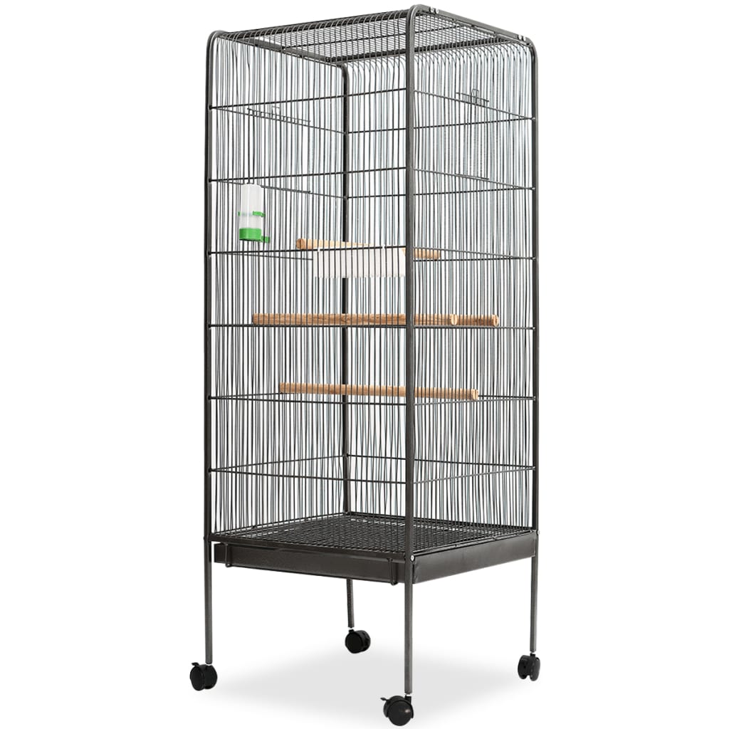 Vidaxl Bird Cage 54x54x146 cm en acier noir