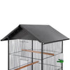 Vidaxl Bird Cage avec toit en acier noir 66x66x155 cm