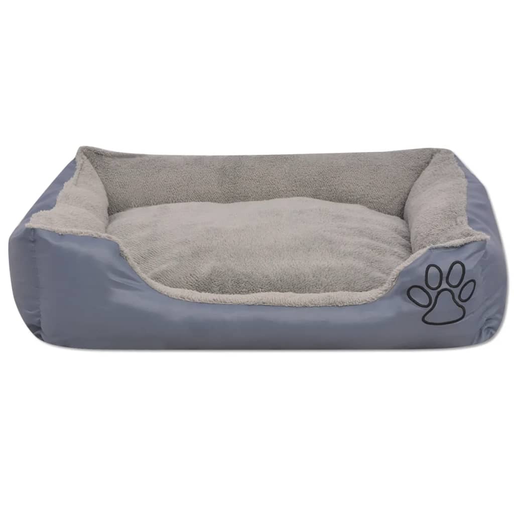 Lit de chien vidaxl avec coussin rembourré taille m gris