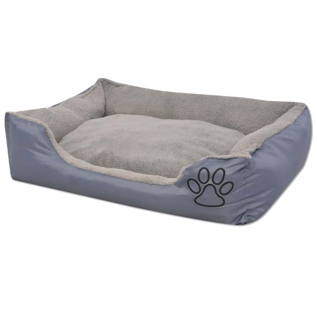 Lit de chien vidaxl avec coussin rembourré taille l gris