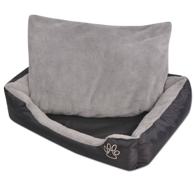 Lit de chien vidaxl avec oreiller rembourré taille s noir