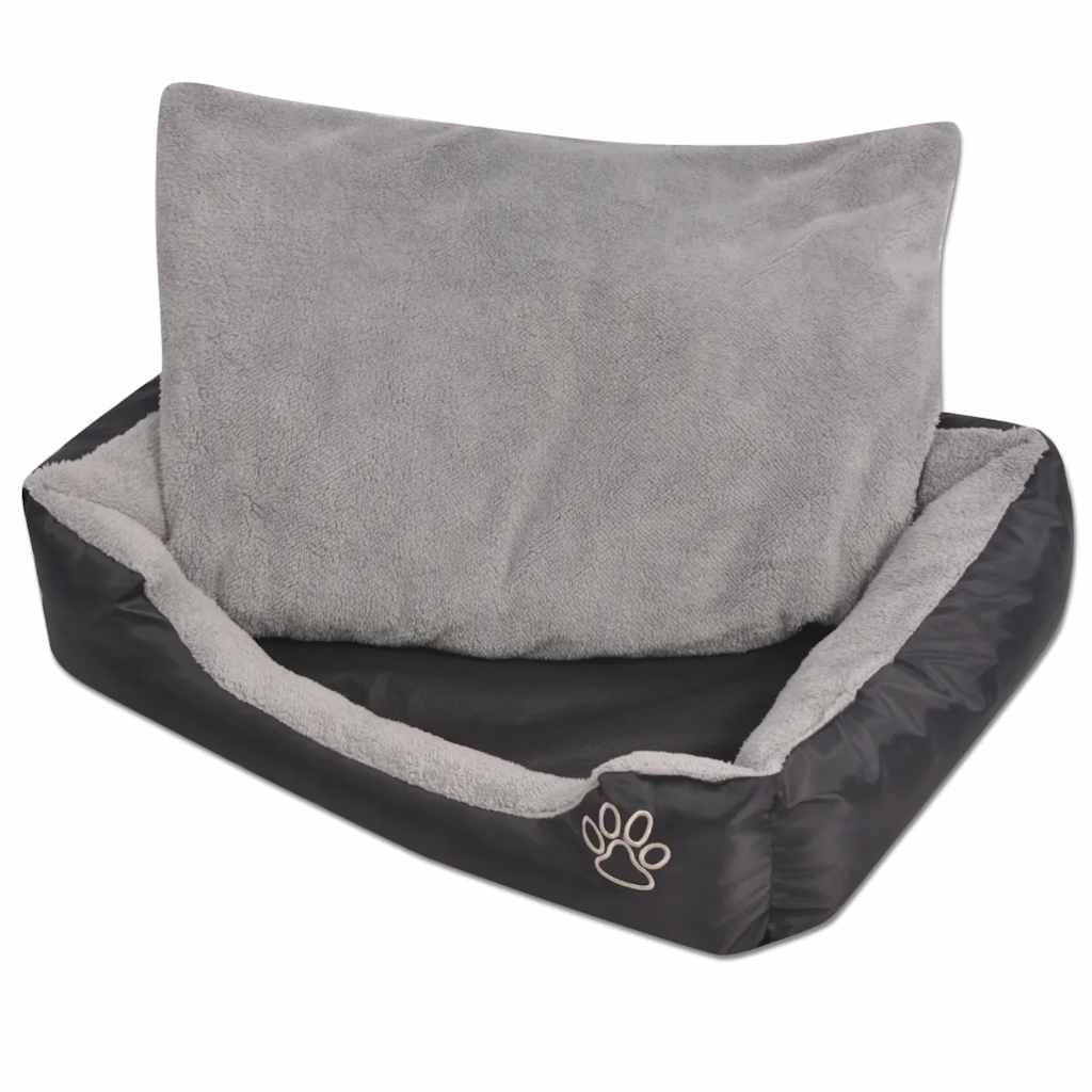 Lit de chien vidaxl avec taille d'oreiller rembourrée l noir