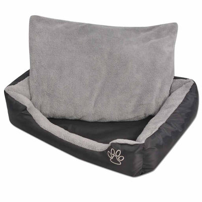 Lit de chien vidaxl avec taille d'oreiller rembourrée l noir