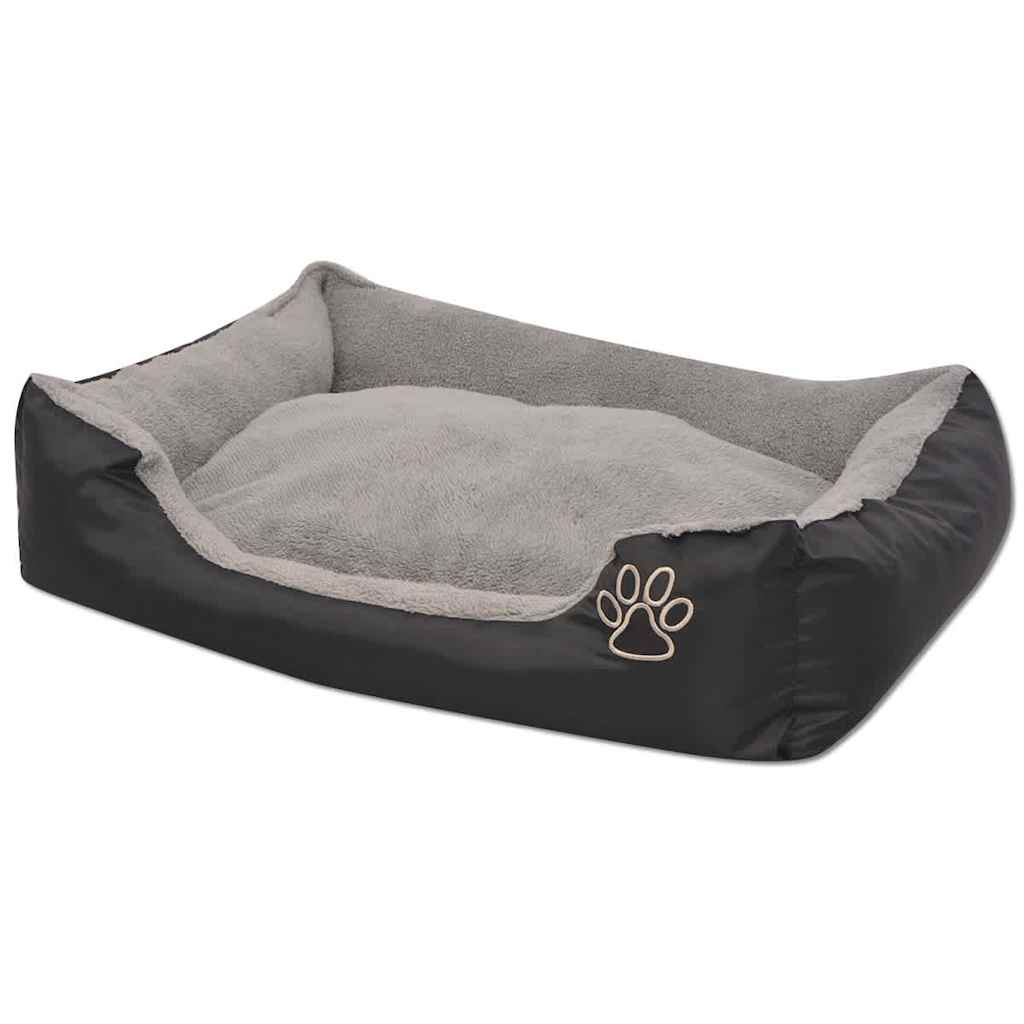 Lit de chien vidaxl avec taille d'oreiller rembourrée l noir