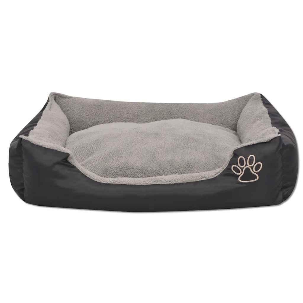 Lit de chien vidaxl avec taille d'oreiller rembourrée l noir