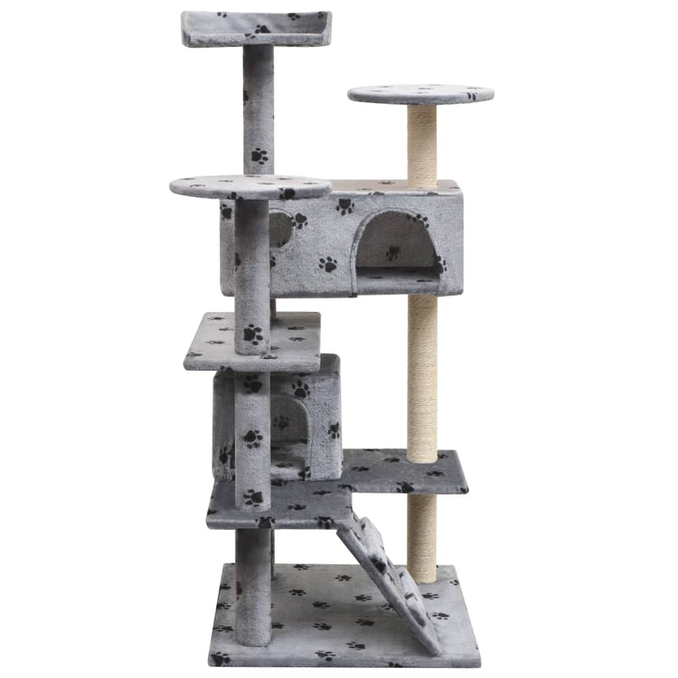 Vidaxl griffoir pour chat avec griffoirs en sisal 125 cm empreintes de pattes gris