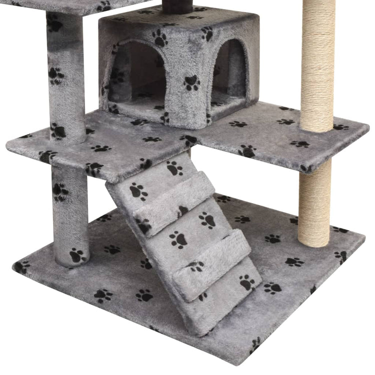 Vidaxl griffoir pour chat avec griffoirs en sisal 125 cm empreintes de pattes gris