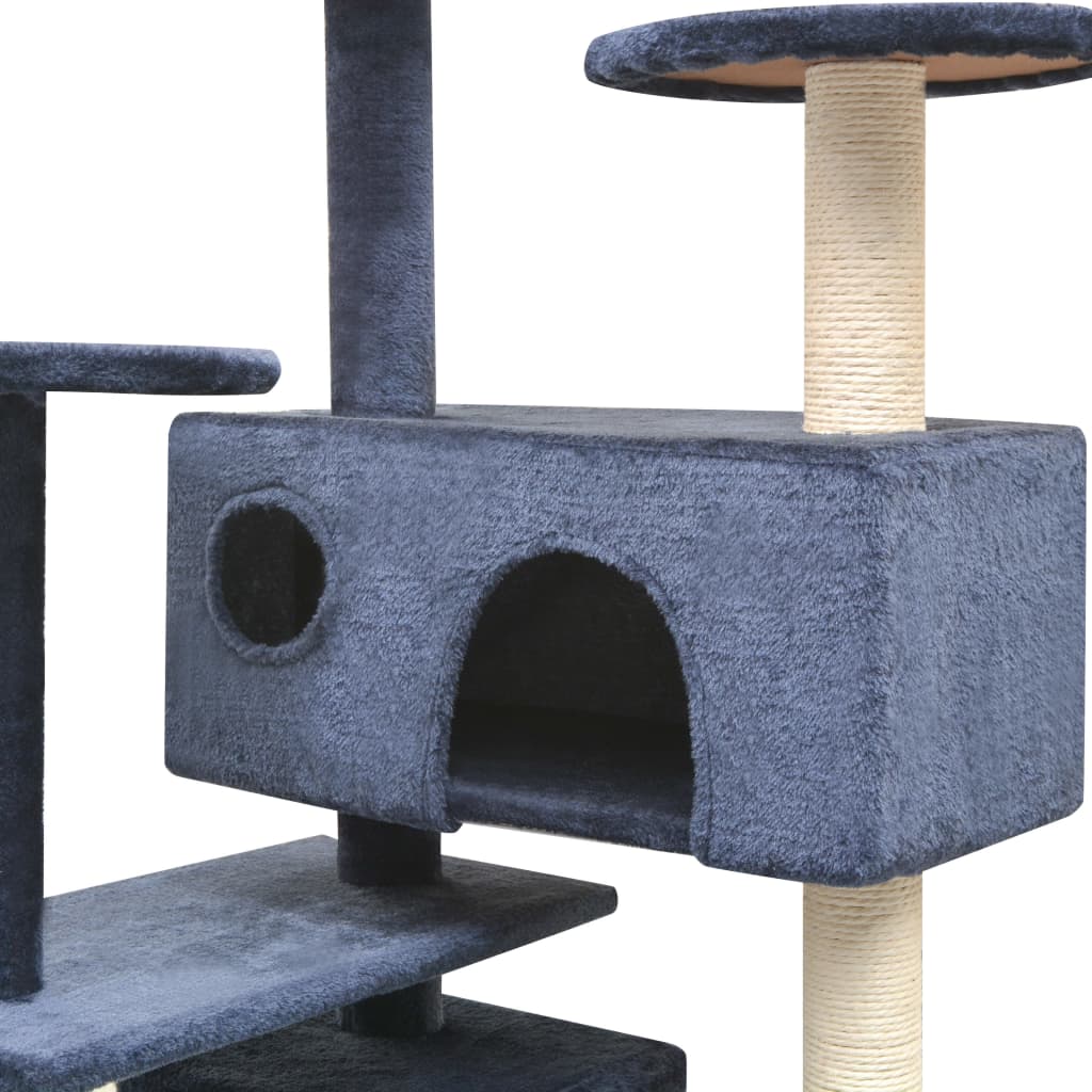 Vidaxl Cat Scratch Post avec Sisal Scratch Posts 125 cm bleu foncé