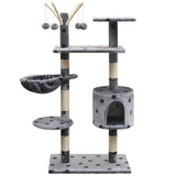 Vidaxl Cat Scratch Post avec Sisal Scratch Posts 125 cm Pootprints Gray - afbeelding 1