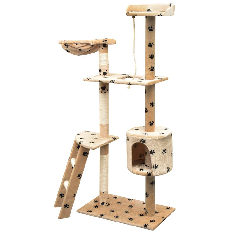 Vidaxl Cat Scratch Post avec sisal Scratch Posts 150 cm POOTPRINTS BEIGE