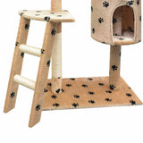 Vidaxl Cat Scratch Post avec sisal Scratch Posts 150 cm POOTPRINTS BEIGE - afbeelding 3