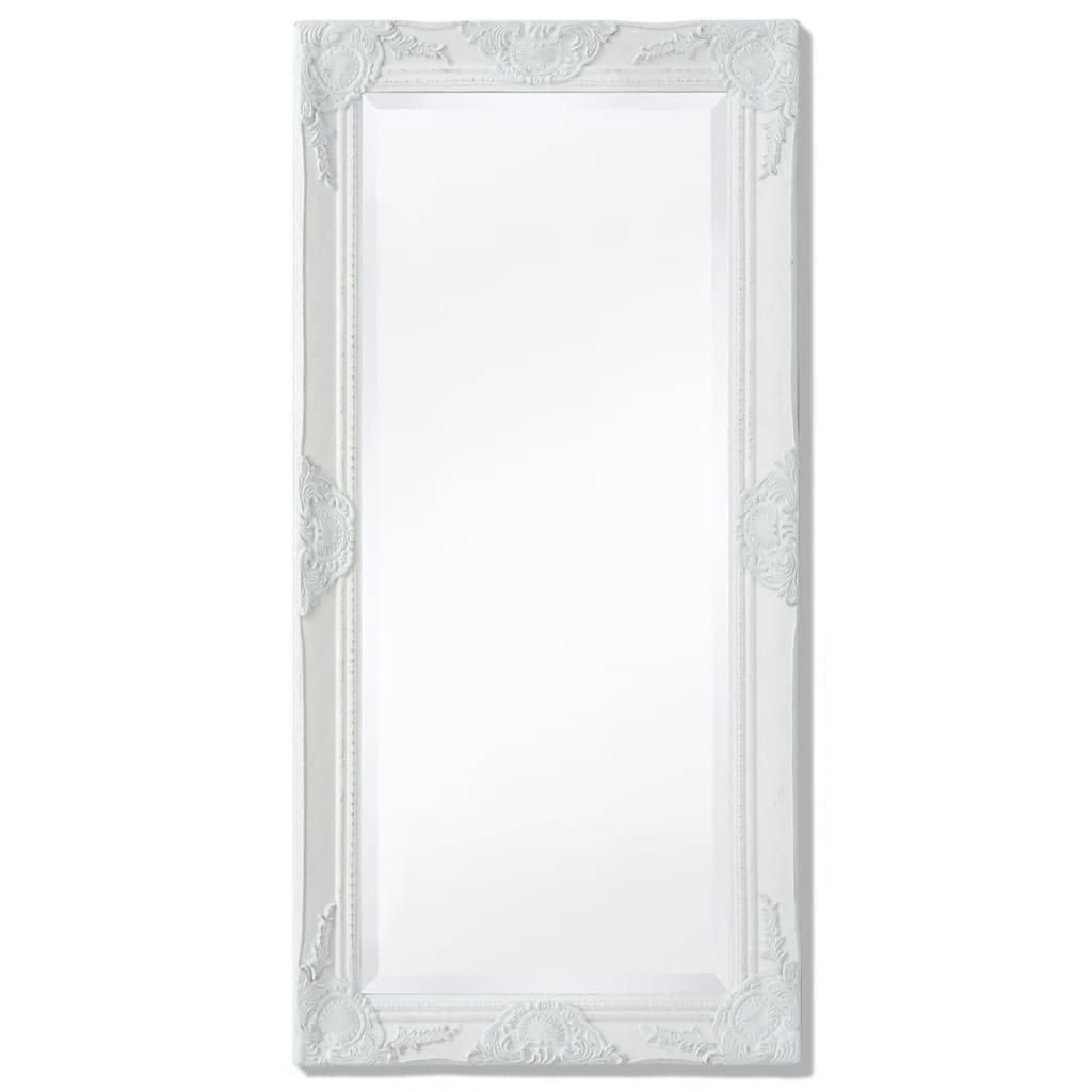 Miroir mural vidaxl baroque 100 x 50 cm blanc