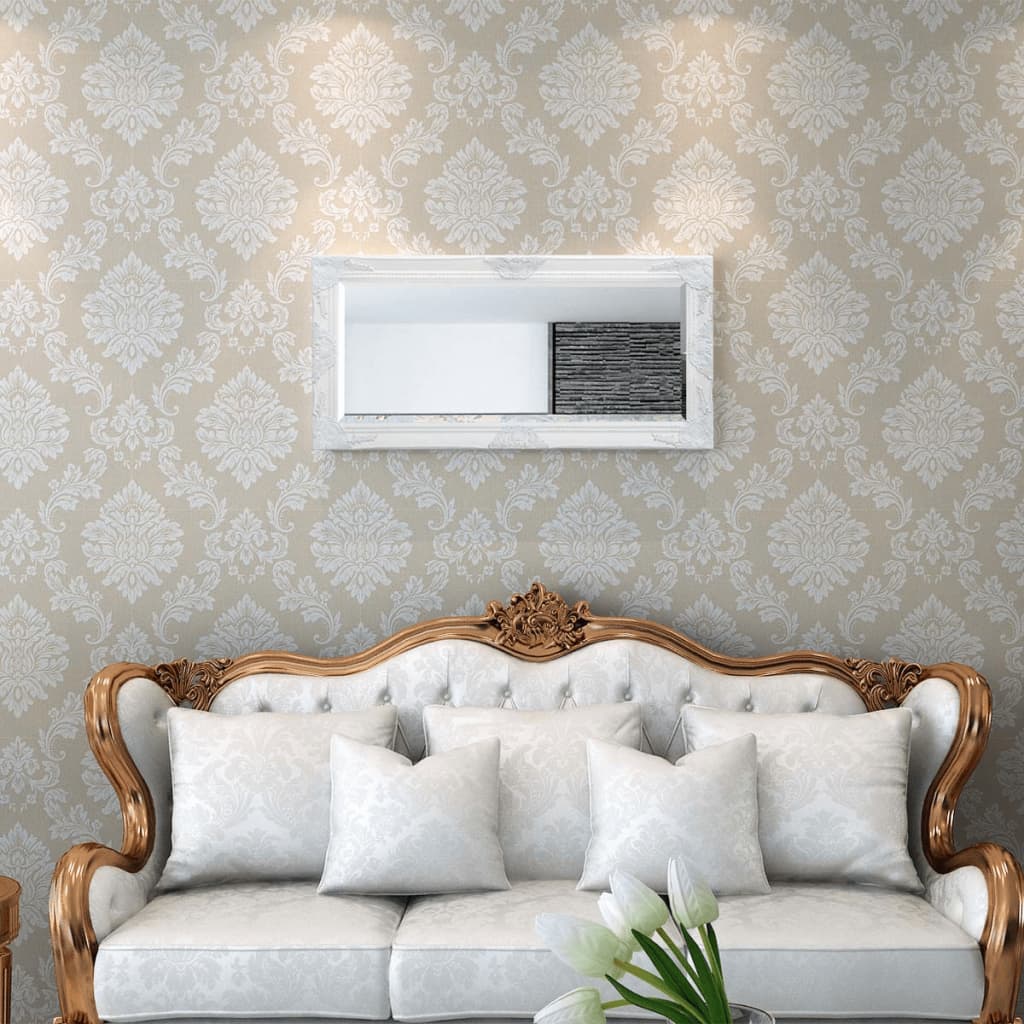 Miroir mural vidaxl baroque 100 x 50 cm blanc