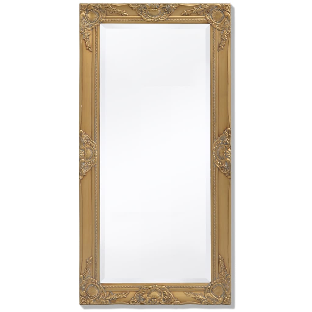 Miroir mural vidaxl baroque 100 x 50 cm d'or