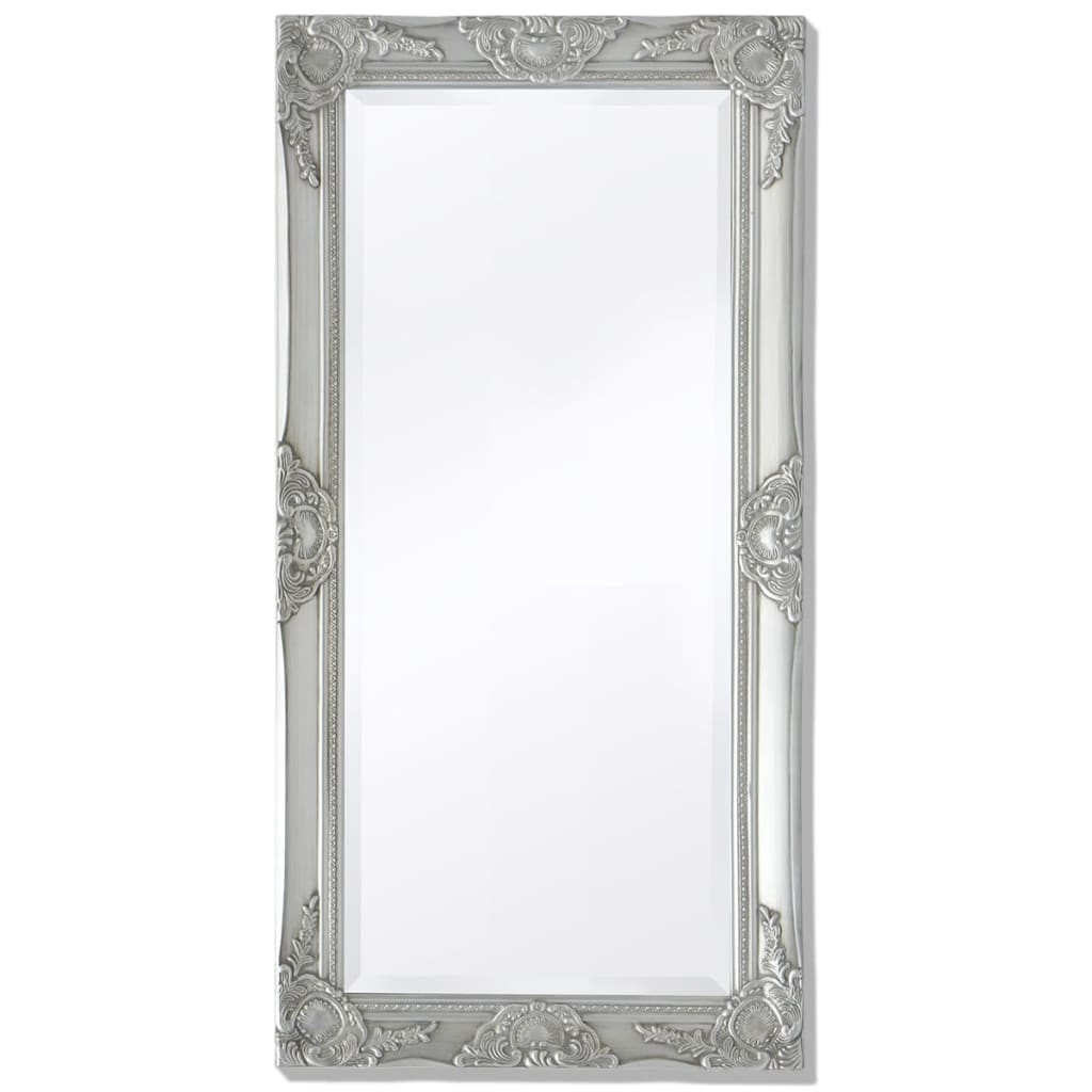 Miroir mural vidaxl baroque 100 x 50 cm argent