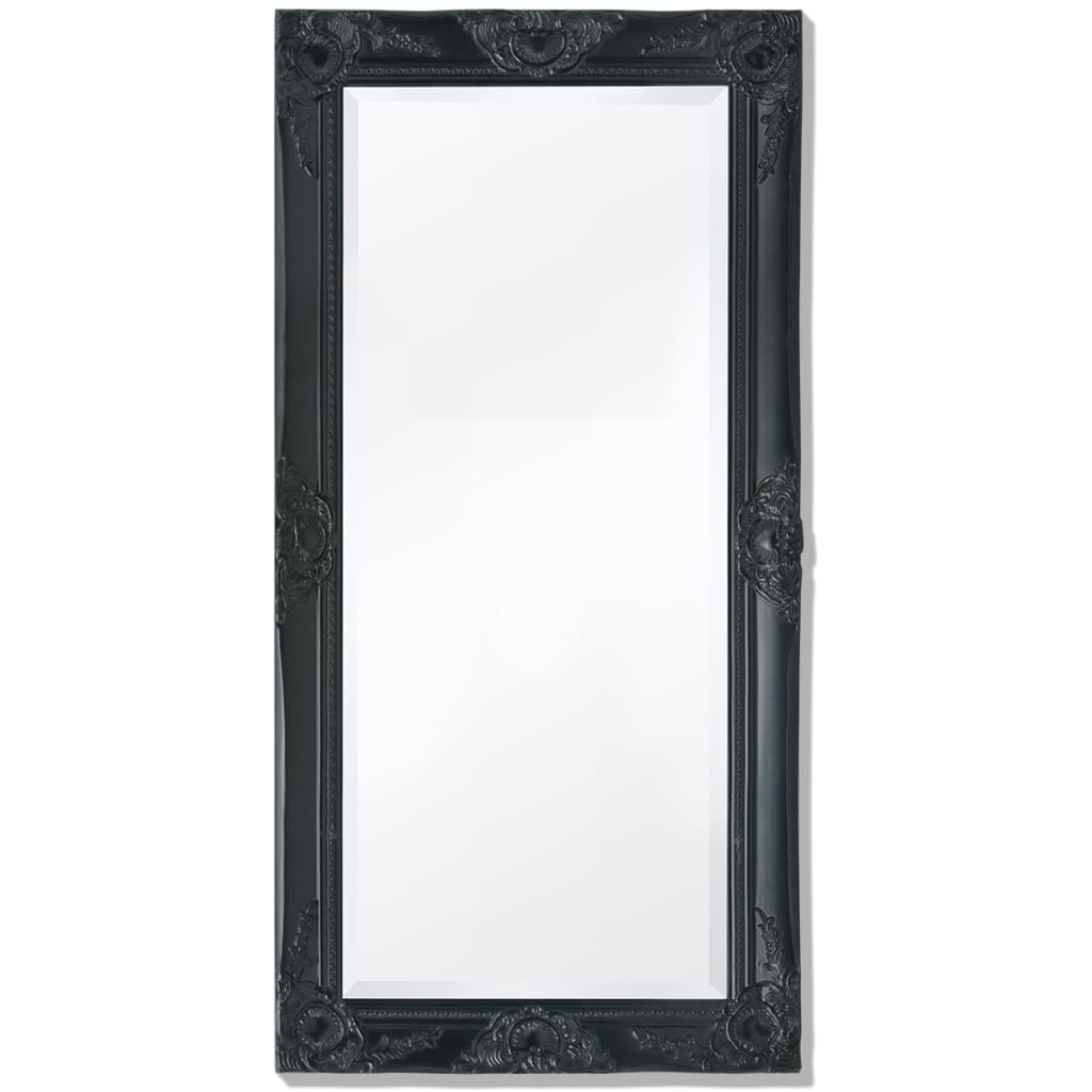 Miroir mural vidaxl baroque 100 x 50 cm noir