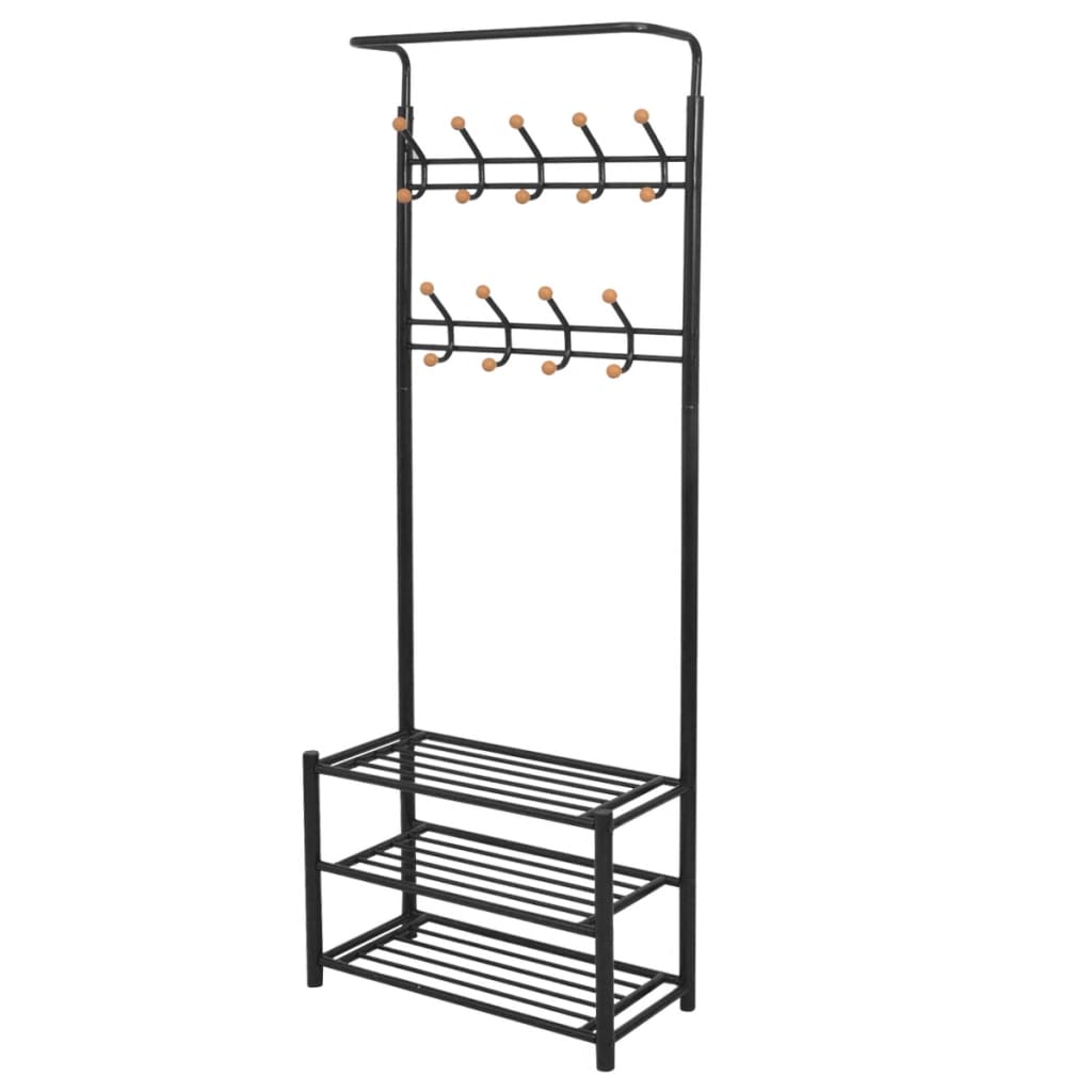 Rack de vêtements Vidaxl avec rangement à chaussures 68x32x182,5 cm noir