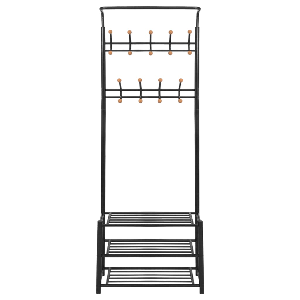 Rack de vêtements Vidaxl avec rangement à chaussures 68x32x182,5 cm noir