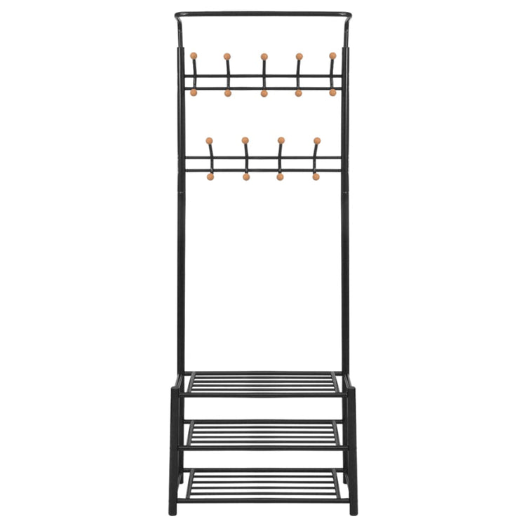 Rack de vêtements Vidaxl avec rangement à chaussures 68x32x182,5 cm noir