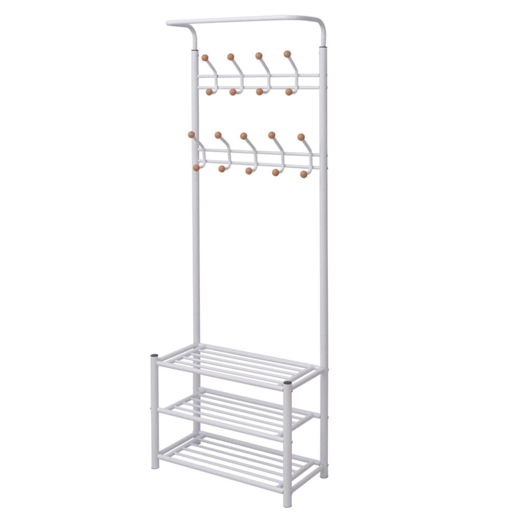 Rack de vêtements Vidaxl avec rangement de chaussures 68x32x182,5 cm blanc