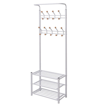 Rack de vêtements Vidaxl avec rangement de chaussures 68x32x182,5 cm blanc