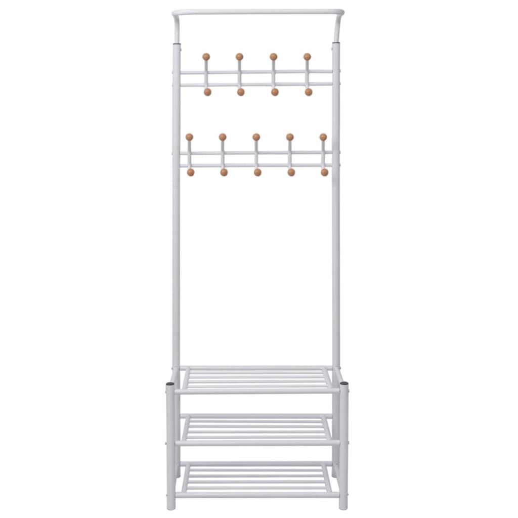 Rack de vêtements Vidaxl avec rangement de chaussures 68x32x182,5 cm blanc