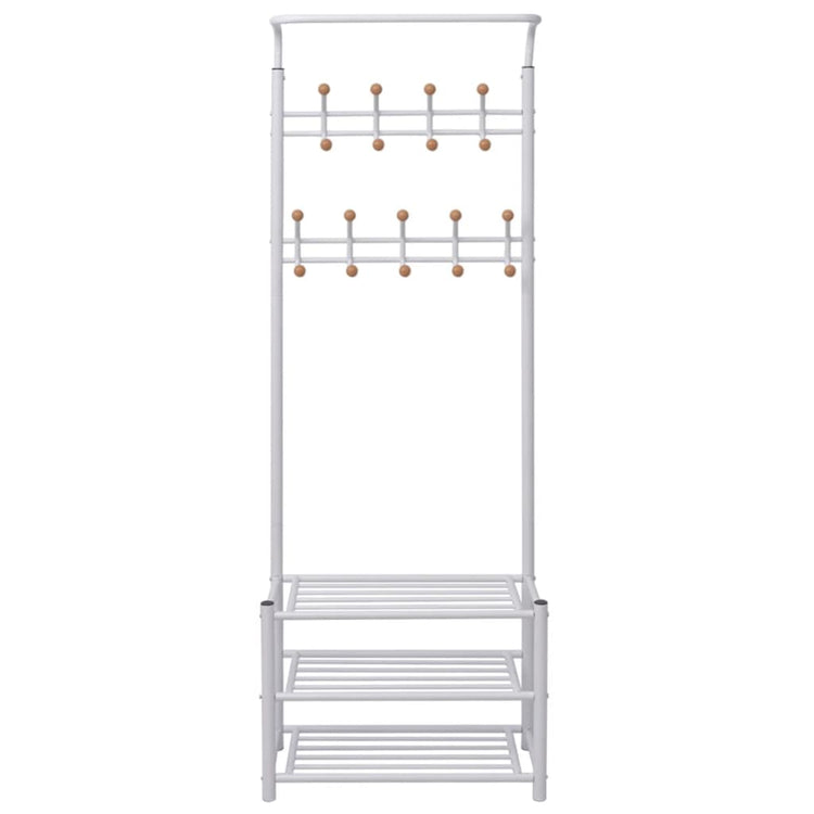 Rack de vêtements Vidaxl avec rangement de chaussures 68x32x182,5 cm blanc