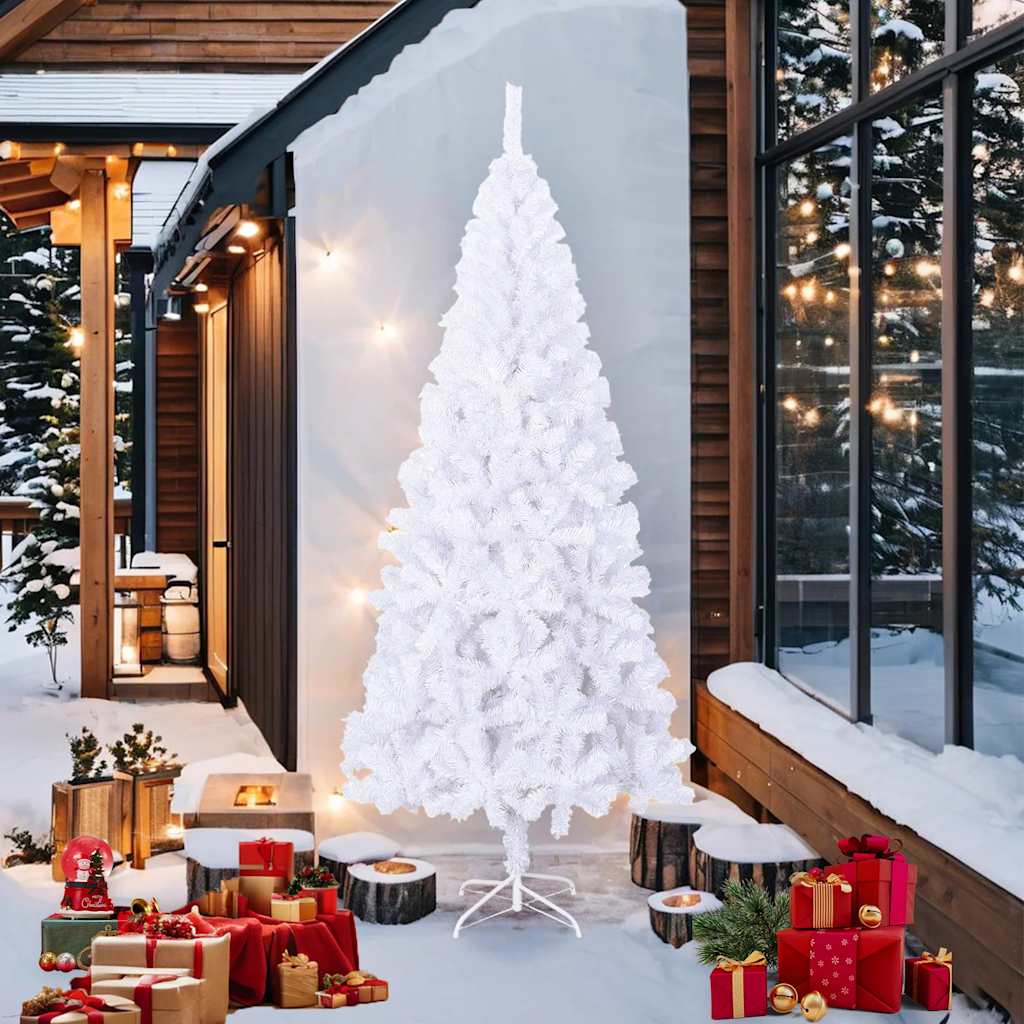 Vidaxl kunstkerstboom blanc l 240 cm